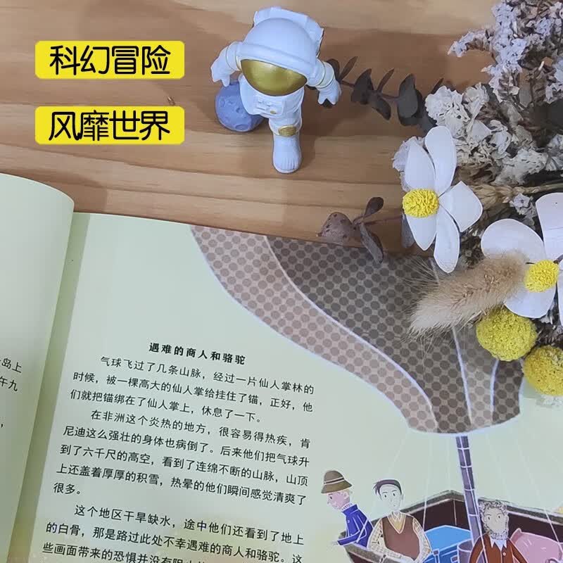 【正版】凡尔纳科幻绘本六部曲 全6册 八十天环游地球从地球到月 凡尔纳科幻历险必读经典全8册详情图