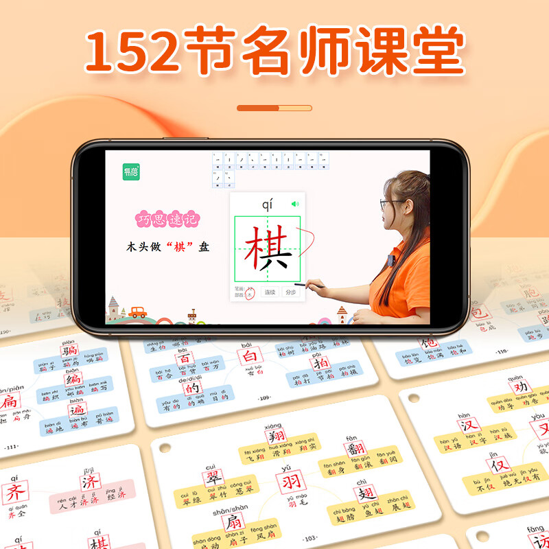 学未来小学生语文认识汉字偏旁部首结构思维导图快速记汉字识字卡片 【汉字】思维导图详解本+手卡详情图