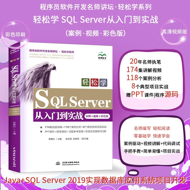 SQL Server从入门到精通 数据库基础入门案例视频教程教材书籍 深入浅出精益数据分析java数据库开发实战高性能mysql必知必会oracle