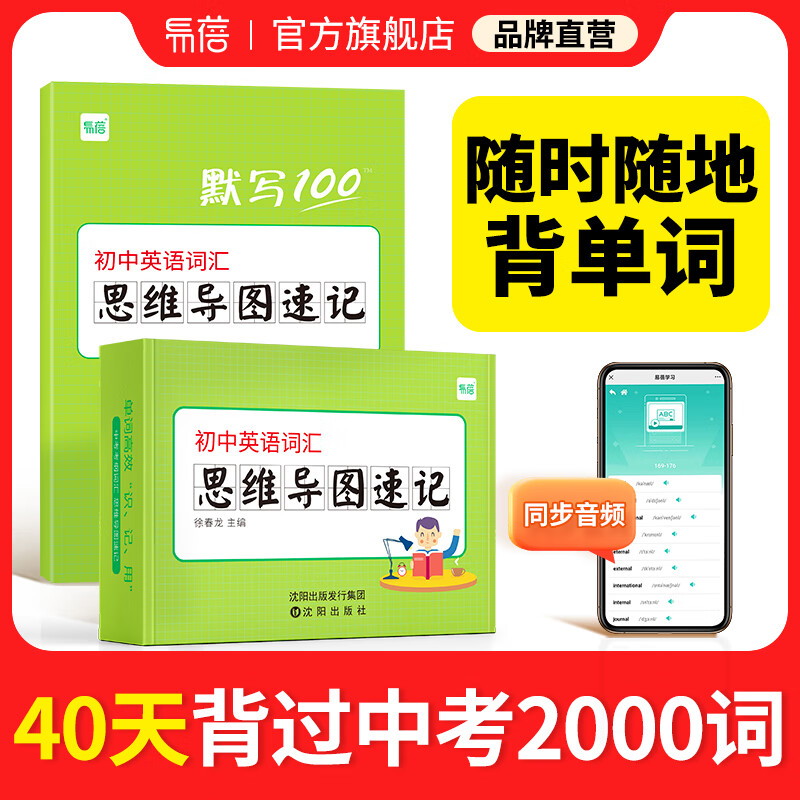 【易蓓】高中英语思维导图速记单词卡片小学初中高频词汇高考大纲3500词背单词学习手卡 初中思维导图速记卡（+配套默写）详情图