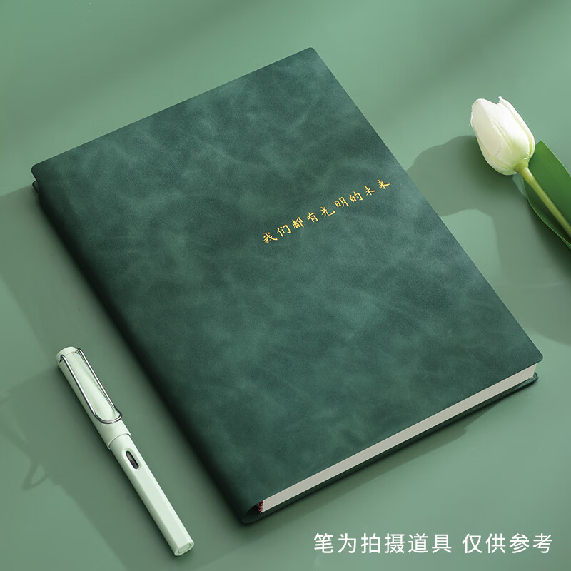嘉然恒康奈尔笔记本本子B5软皮面本5R记忆法思维导图大学生开学必备复习考研备考学习考公记事本墨绿色详情图