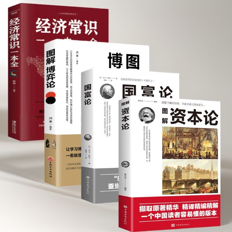 全4册】资本论+国富论+博弈论+经济常识一本全图解资本论亚当斯密著马克思经济学原理书籍详情图