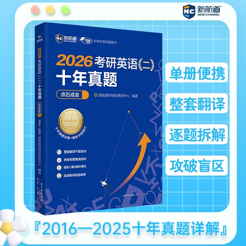 新航道 (2026)考研英语（二）十年真题点石成金 2026考研英语（二）真题解析 赠电子资源 详情图