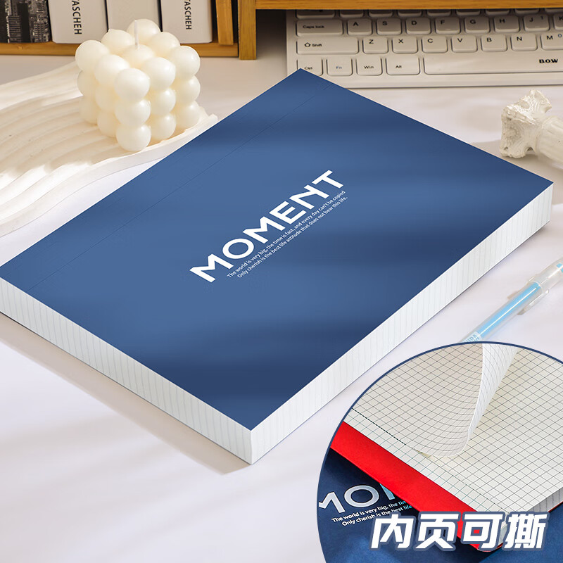 佐澜哲  思维导图方格笔记本本子B5网格康奈尔本子高颜值考研可撕上翻牛皮纸本子大学生考研日记本 蓝详情图