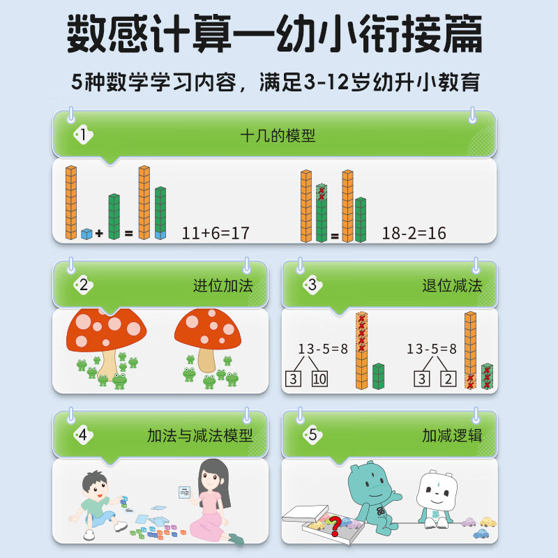 品果数学积木数感运算学习计算空间思维推理训练桌游游戏儿童拼装玩具 品果数学积木综合版详情图