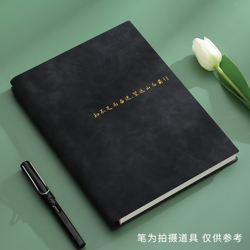 嘉然恒康奈尔笔记本本子B5软皮面本5R记忆法思维导图大学生开学必备国考复习考研备考学习考公记事本黑色详情图