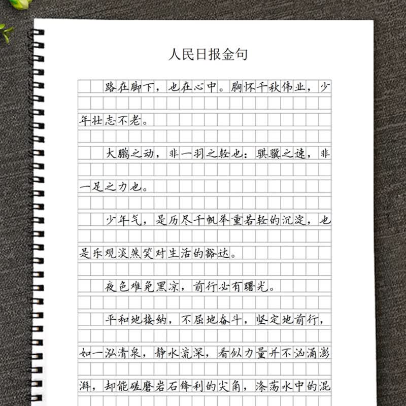 作文格书写快写训练方格卷面练习人民日报大报金句美文摘抄练字帖 作文格金句字帖详情图
