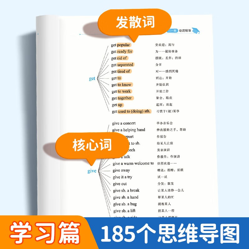 【易蓓】（套装2本）专项100初中英语短语突破 词组短语固定搭配思维导图速记七八九年级真题训练默写详情图