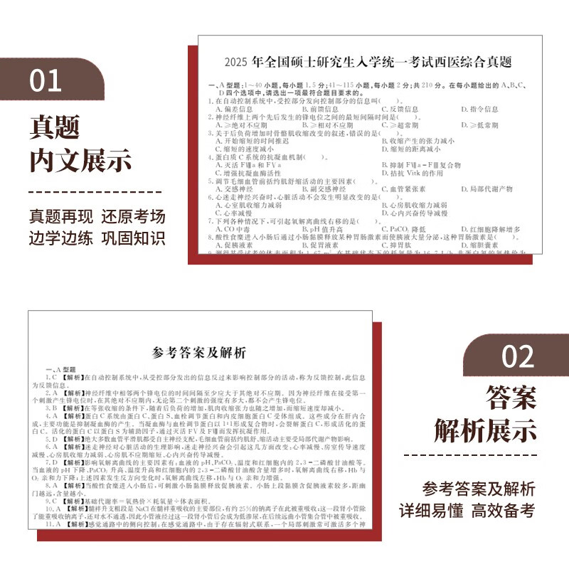 考研西医综合2026 考研306临床医学综合能力西医历年真题详解（2016-2025）可搭肖秀荣1000题腿姐李永乐武忠祥张宇考研数学闪过英语词汇考研真相红宝...