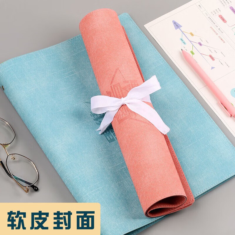 米砾思维导图笔记本A4大号活页软皮网格康奈尔本子大学生考研复习专用上翻线圈本开学季礼物必备用品详情图