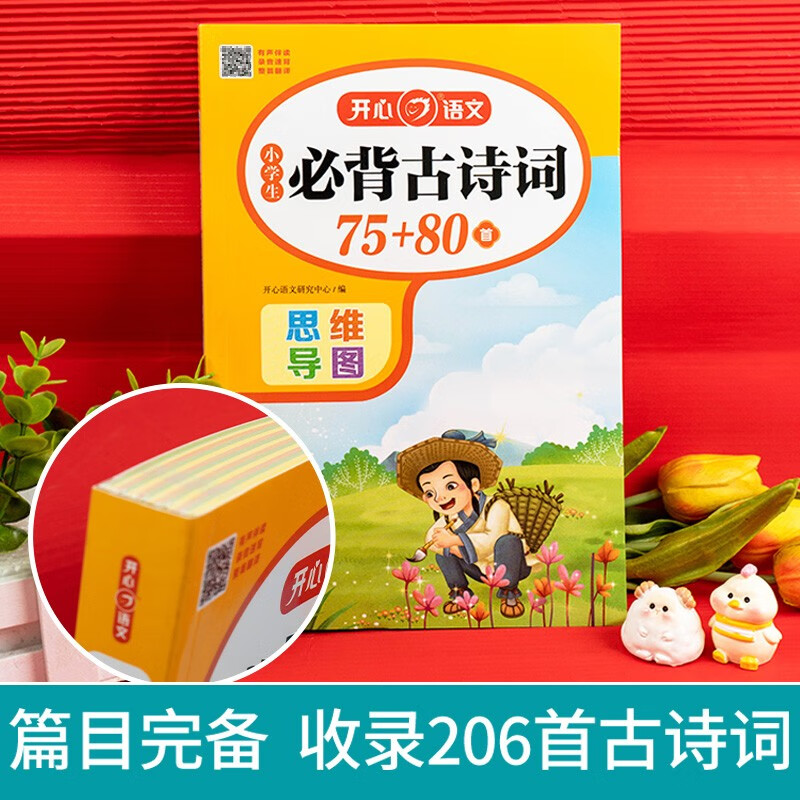 小学生必背古诗词75+80首+必备文言文(2册)2025思维导图速背一二三四五六年级语文教材必背篇目详情图