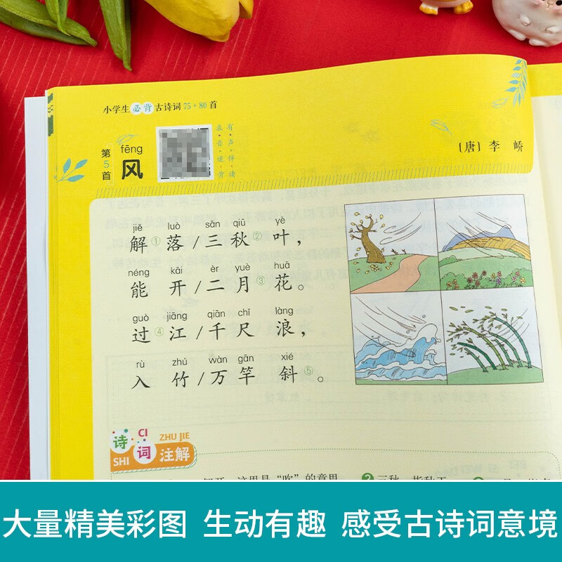 小学生必背古诗词75+80首（共206首）彩图注音文言文速背思维导图语文同步教材必备古诗文129首详情图