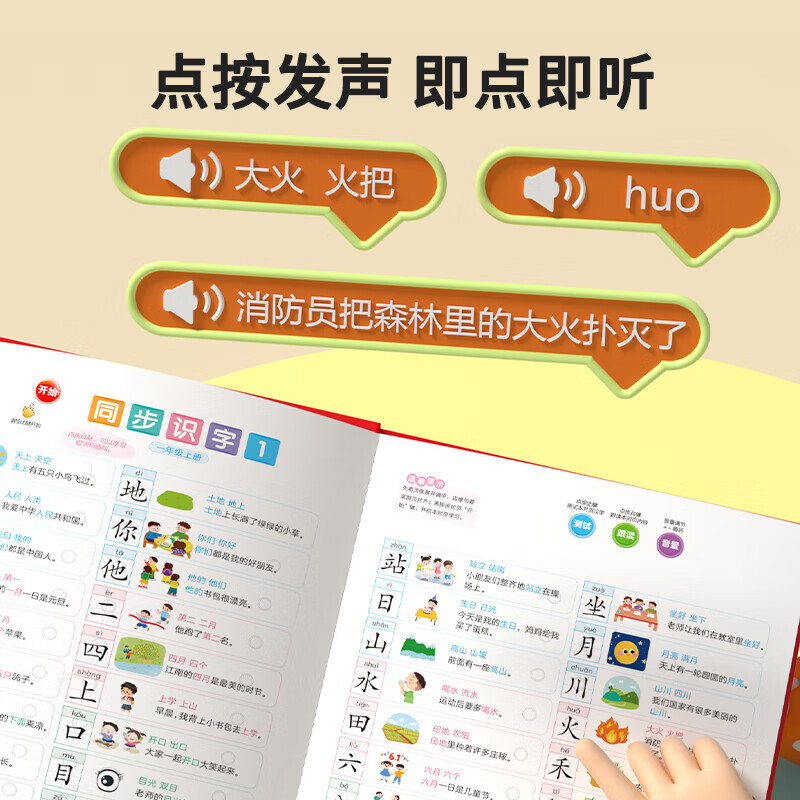 小学语文同步思维导图象形识字发声书一二三年级儿童看图识字速记汉字点读学习机汉语拼音自然拼读笔画偏旁幼儿学前识字大王点读有声书 【单册】小学语文同步识字发声书 专项训练详情图