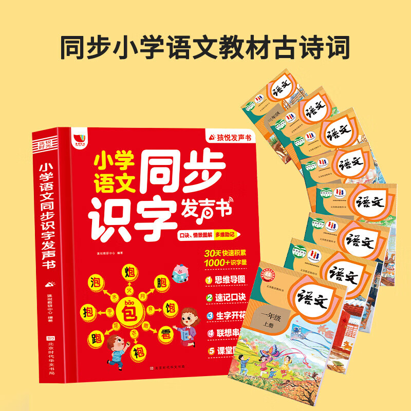 小学语文同步思维导图象形识字发声书一二三年级儿童看图识字速记汉字点读学习机汉语拼音自然拼读笔画偏旁幼儿学前识字大王点读有声书 【单册】小学语文同步识字发声书 专项训练详情图