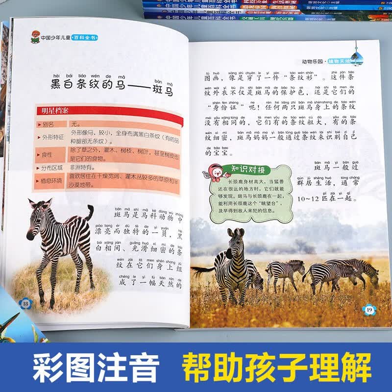 中国少年儿童百科全书全8册 注音版少儿大百科全书小学生十万个为什么幼儿绘本动物世界宇宙军事科学科普读物6-12岁课外阅读书籍详情图