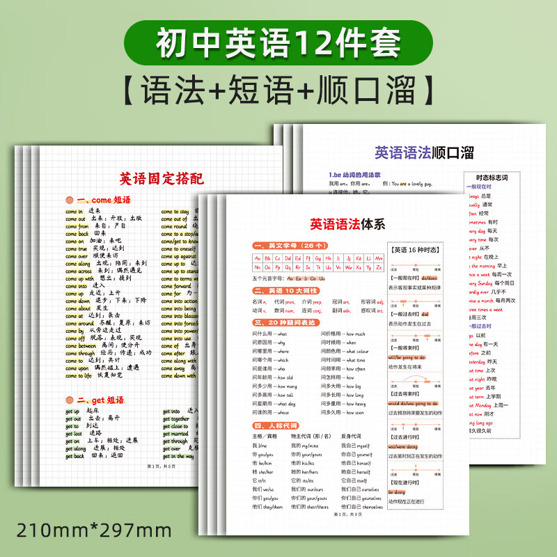 2025中考初中数学知识点总结物理公式大全知识点总结元素周期表难点重点考点归纳学霸笔记速记卡片 【初中学霸全套】数理化英29件套 42cm*58cm 名师精编防水覆膜