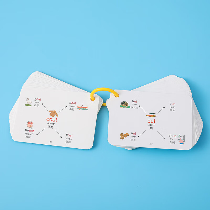 迪王顿小学英语单词汇卡片思维导图速记常考600个高频英文手闪记忆卡片 小学600词思维导图【1本】