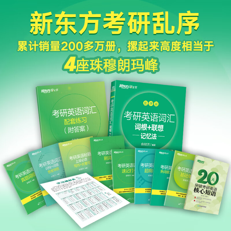新东方2027考研英语词汇 词根+联想记忆 绿宝书单词书 （27不改版）2027考研英语词汇 绿宝书 乱序版详情图