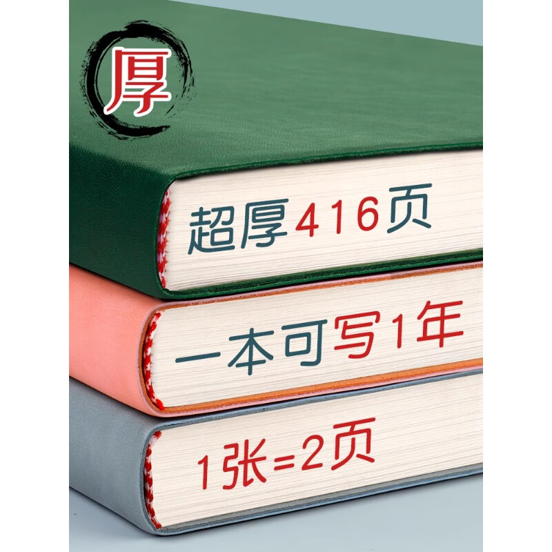 白金丽人 康奈尔笔记本本子5R高效记忆思维导图复习本加厚备考复习开学季学习a4软皮简约大号记事本 墨绿详情图