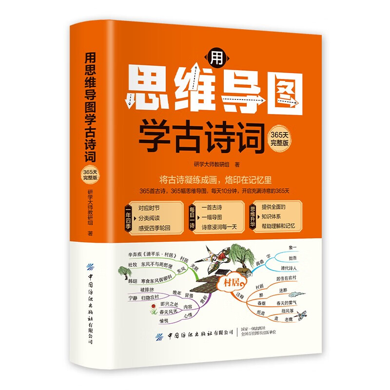 用思维导图学古诗词：365天完整版 小初高全年级适用 每日一诗系统掌握经典诗词 国学启蒙高效学习指南详情图