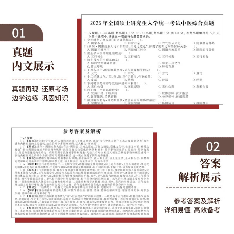 考研中医综合2026 考研307临床医学综合能力中医历年真题详解（2016-2025）可搭肖秀荣1000题腿姐李永乐武忠祥张宇考研数学闪过英语词汇考研真相红宝...