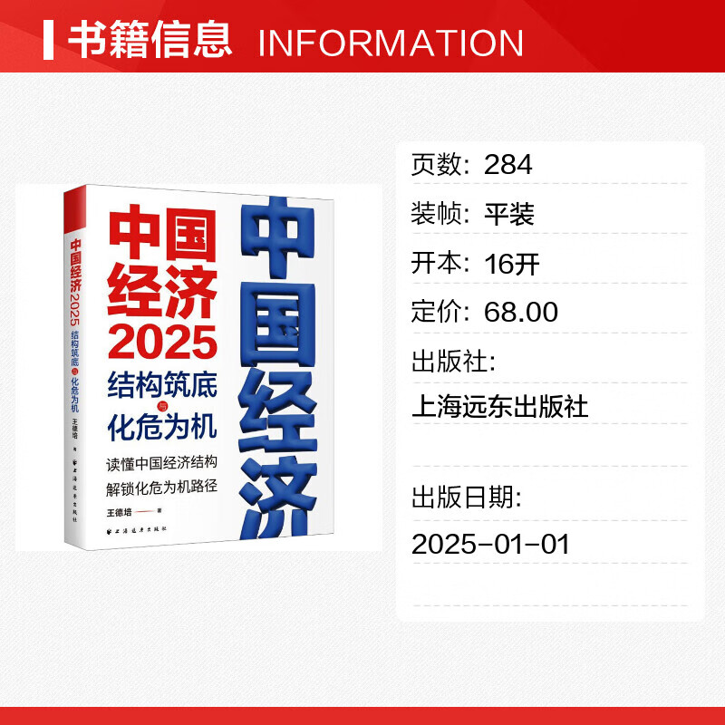 中国经济 2025 结构筑底与化危为机 王德培 著 经济理论经管励志 新华书店正版图书籍 上海远东出版社 中国经济.2025结构筑底与化危为