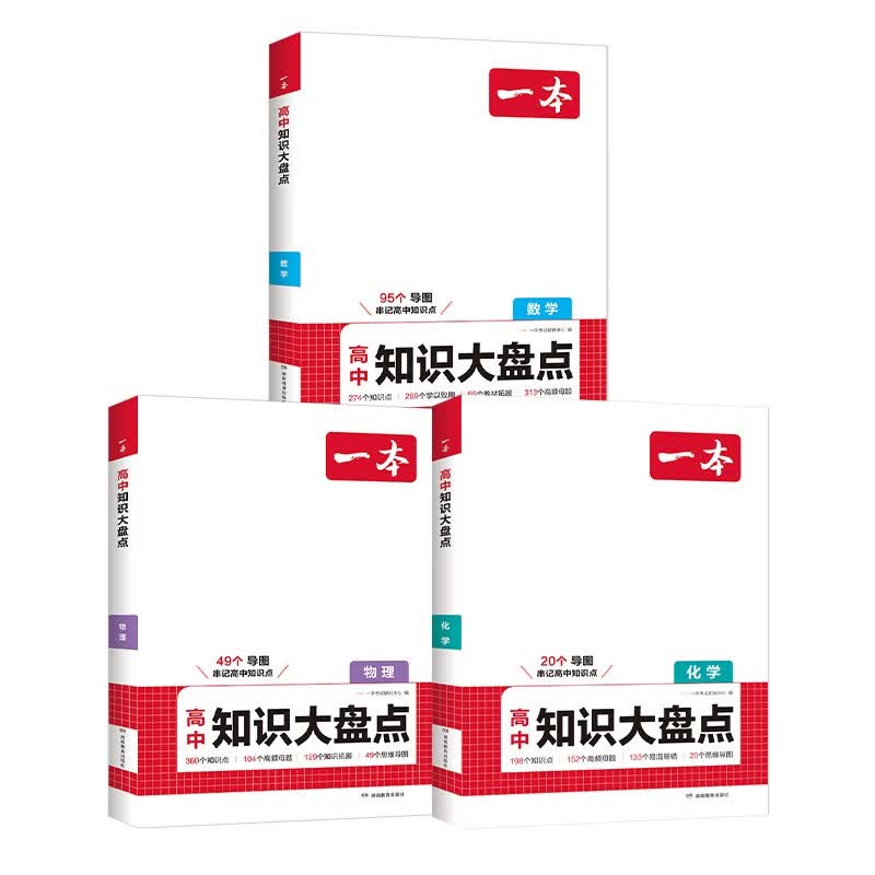 一本高中知识大盘点数学+物理+化学（3册）2026同步教材思维导图知识清单解题方法期中期末高考总复习详情图