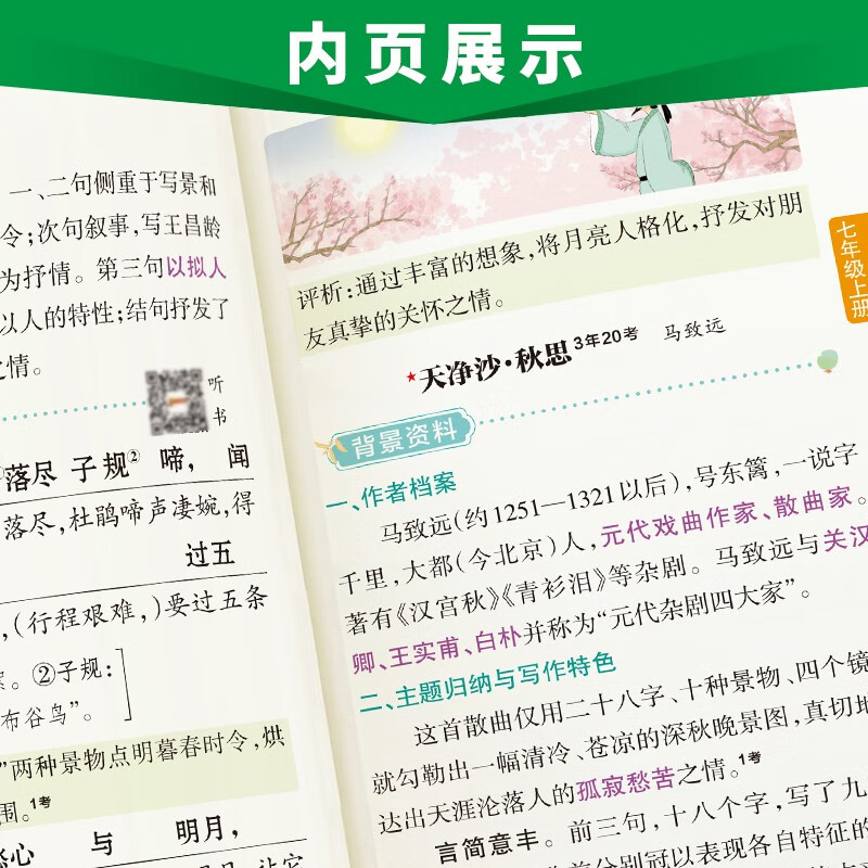 新版图解全析 初中文言文 人教版 速记小手册一本思维导图课本知识清单 25年26年都适用 pass绿卡图书详情图