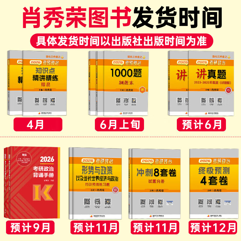 云图肖秀荣2026考研政治1000题一千题背诵手册肖四肖八背诵手册全家桶精讲精练形势与政策肖4肖8套卷徐涛核心考案知识腿姐 备考推荐2026肖秀荣1000题+...详情图
