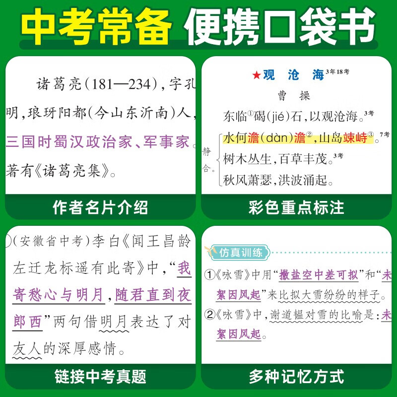 新版图解速记 初中古诗文 人教版 速记小手册一本思维导图课本知识清单 25年26年都适用 pass绿卡图书详情图