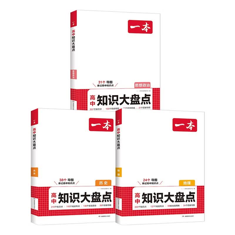 一本高中知识大盘点政治+历史+地理（3册）2026同步教材思维导图知识清单解题方法期中期末高考总复习详情图