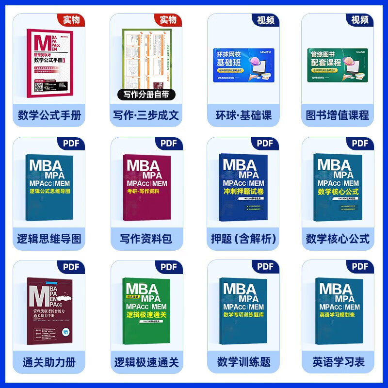 mba联考教材2026 199管理类联考综合能力 陈剑数学+英语+赵鑫全写作+孙勇逻辑四分册全套全套考研mpa mem考研英语二管综历年真题2025可搭1000题讲真题 正版详情图