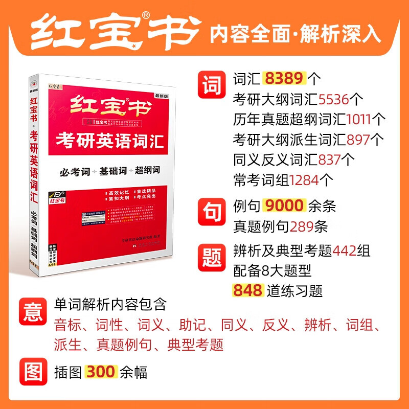现货官方店红宝书2026考研英语词汇线 缐装珍藏版26一英语二历年真题单字书红宝石黄皮书田静语法句句真研2025写作解析英语一基础大纲 2026红宝书词...