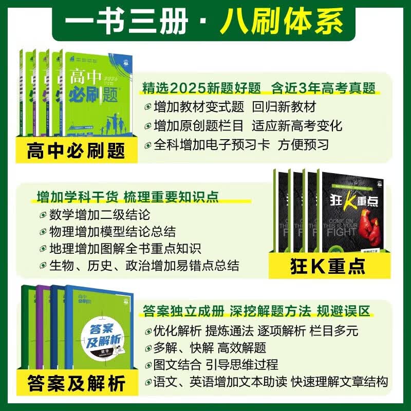 2026高中必刷题高一高二上2026春下册数学物理化学生物必修一1二三人教版RJA狂k重点语文英语文历史地理政治2025高一下册高二上册教辅选修一1二三练习册 2026【高一上】数物化生4本-必修一·详情图