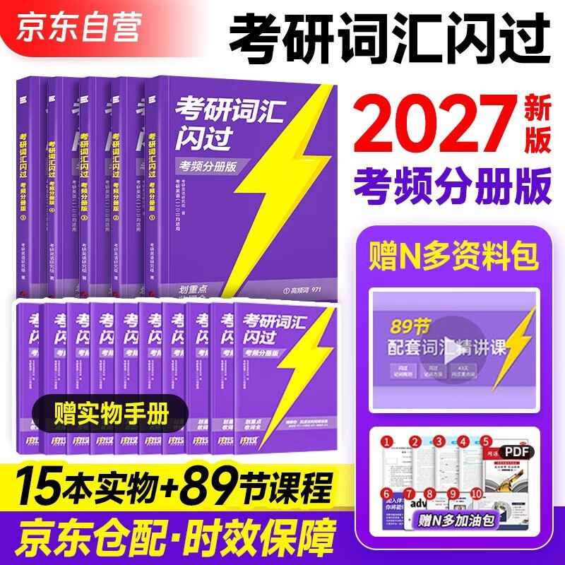 【升级版】考研词汇闪过2027 考研英语一英语二单词书 2027英语词汇书 高中低频词基础词偶考词超纲词可搭配真相张剑黄皮书历年真题红宝书句句真研...详情图