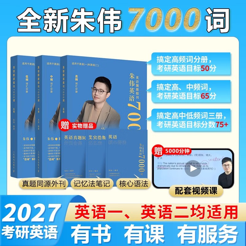 英语题源报刊7000词【低频+中频+高频】套装共3册 朱伟恋词英语一英语二历年全真题源报刊词汇英语单词识记与应用大全单词书详情图