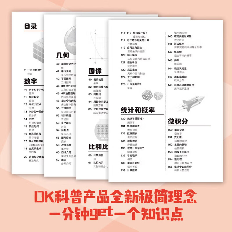 【出版社直发】 DK一分钟科学 数学 儿童青少年科普百科全书 青少年科普百科 一分钟科学 英国DK公司 著 孙志跃 译 电子工业出版社 DK一分钟科学 数学详情图