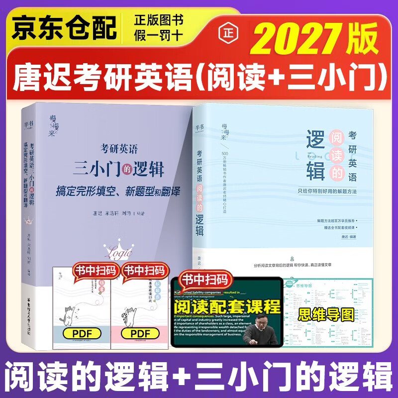 唐迟2026考研英语【阅读的逻辑+三小门的逻辑】 唐迟词汇的逻辑考研英语 考研英语一二长难句的逻辑 阅读的逻辑三小门的逻辑阅读真题详情图