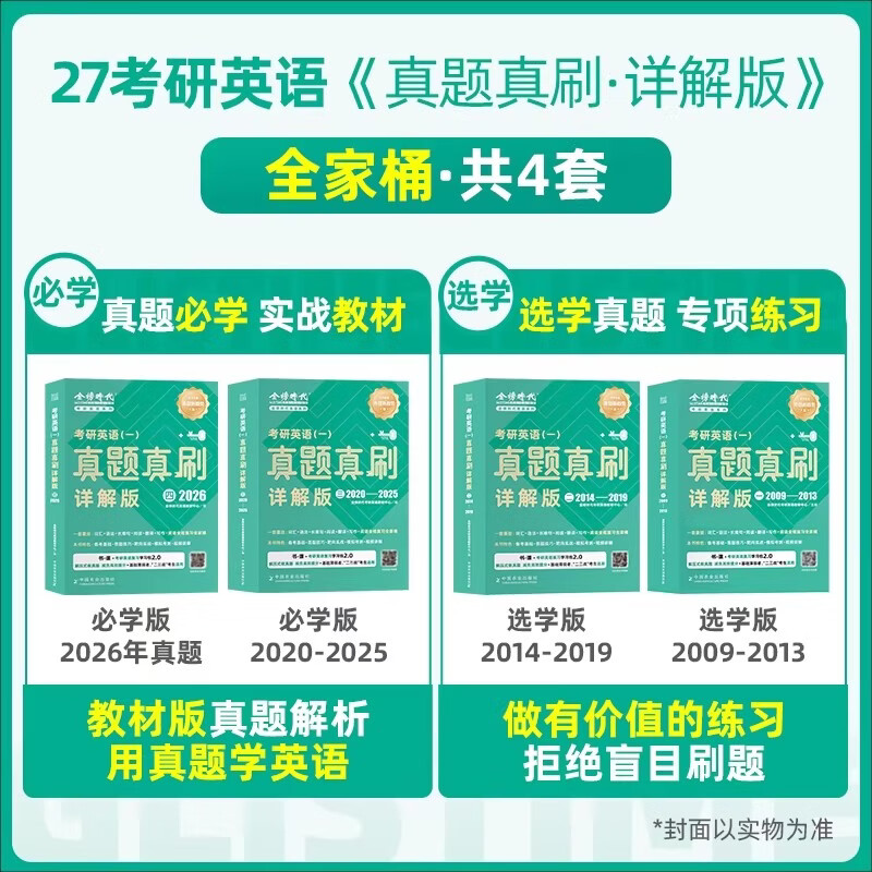 绿皮书2026考研英语真题真刷详解版 【【一】+【二】+【三】+【四】】【英语一】 4本套详情图