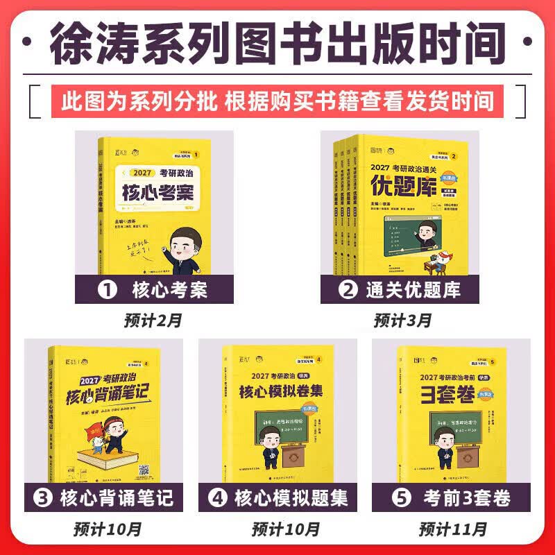 2026考研政治核心考案 冲刺背诵手册 徐涛黄皮书系列一 罗天思想政治理论101 徐涛优题库 徐涛真题库2025年12月考试用书 【核心2件套】2026徐涛核心考...详情图