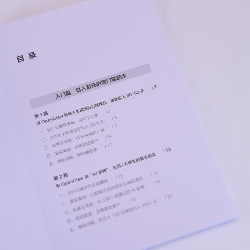 小龙虾OpenClaw赚钱手册 创业 内容创作 大模型 副业 图灵出品详情图