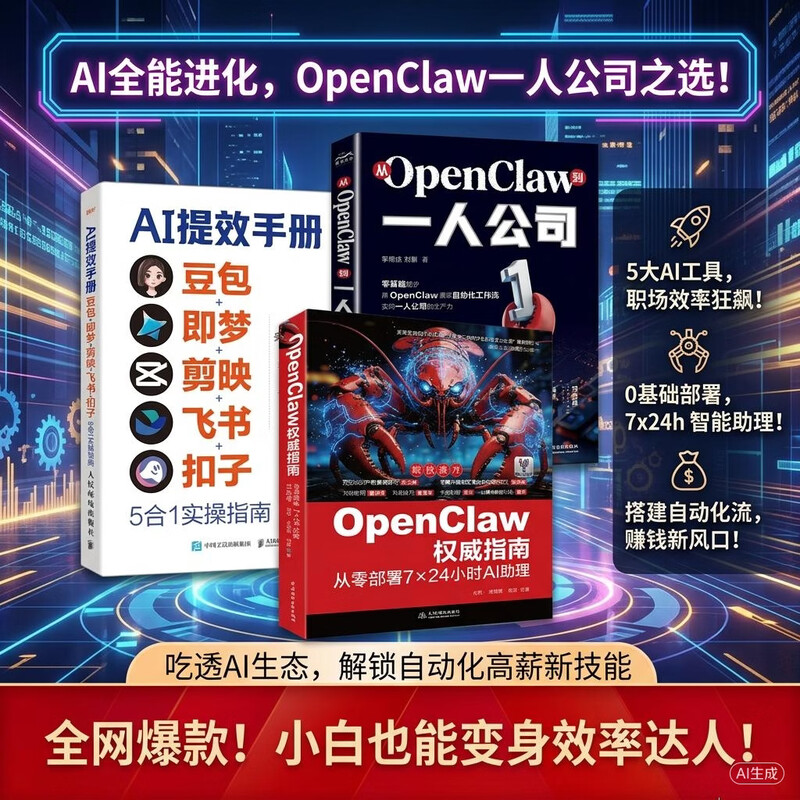ai提效手册+OpenClaw权威指南+从OpenClaw到一人公司详情图