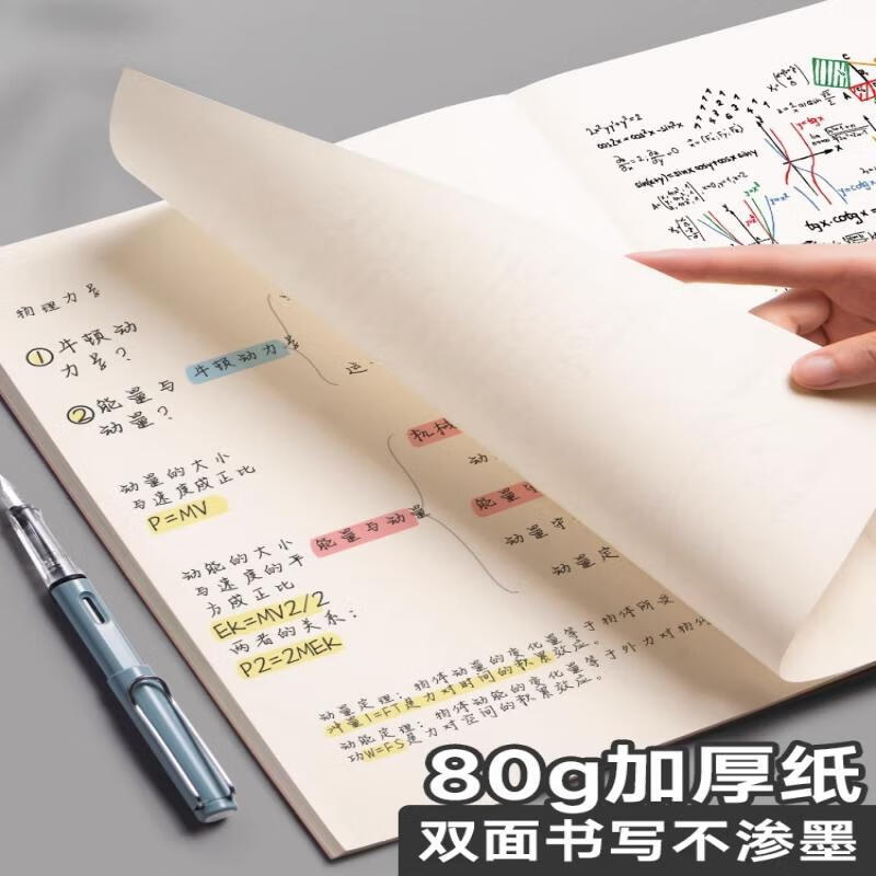 空白本牛皮笔记本子无格无线内页草稿白纸本大本子手绘本学生用美术画画白本子绘画思维导图简约 A4【空白】5本装详情图