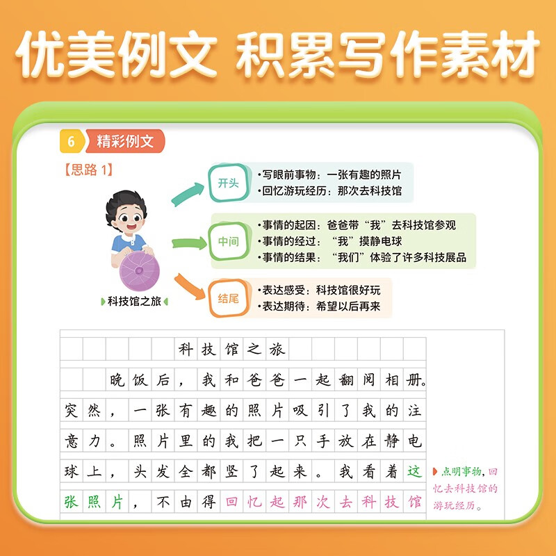 斗半匠 同步作文 三年级上册 人教版小学生作文写作方法技巧素材积累思维导图满分作文大全详情图