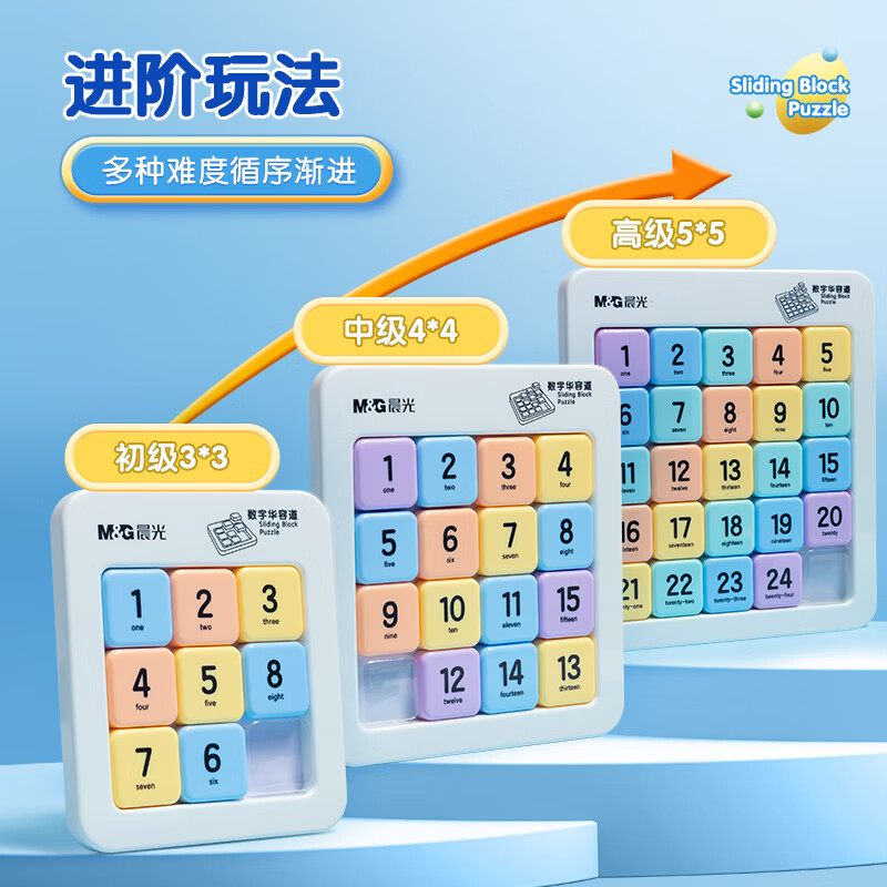 晨光（M&G）文具磁力数字华容道九宫格数独滑动拼图小学生魔方益智玩具5*5儿童礼物 ASD998S4详情图