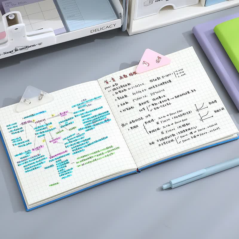 佐澜哲 方形网格笔记本本子思维导图记事本手账口袋本高颜值大学生考研读书摘抄本日记本 浅蓝详情图