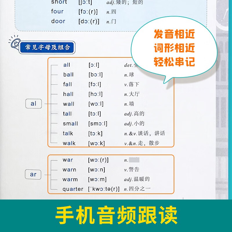 【易蓓】学音标快速记单词 小学初中小升初英语音标思维导图速记单词自然拼读记背神器练习册详情图