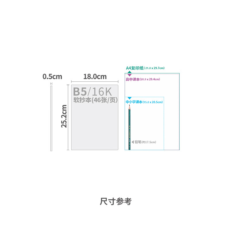 道林（DAOLEN）5R康奈尔笔记本 本子 文具思维导图复习学生考研抄写错题本记事本 康奈尔横线-46张-软抄本 B5-单本#详情图