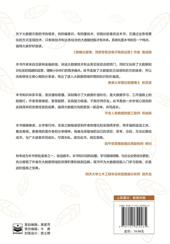 轻松学大数据挖掘：算法、场景与数据产品(博文视点出品)详情图
