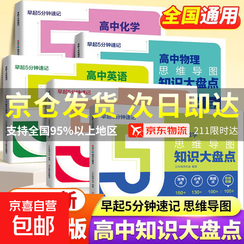 高中思维导图2025张老师雪峰 高中知识大盘点五分钟速记 早起5分钟高考一轮复习难点汇总语文数学英语物理化学基础必背手册辅导资料工具书公式定...